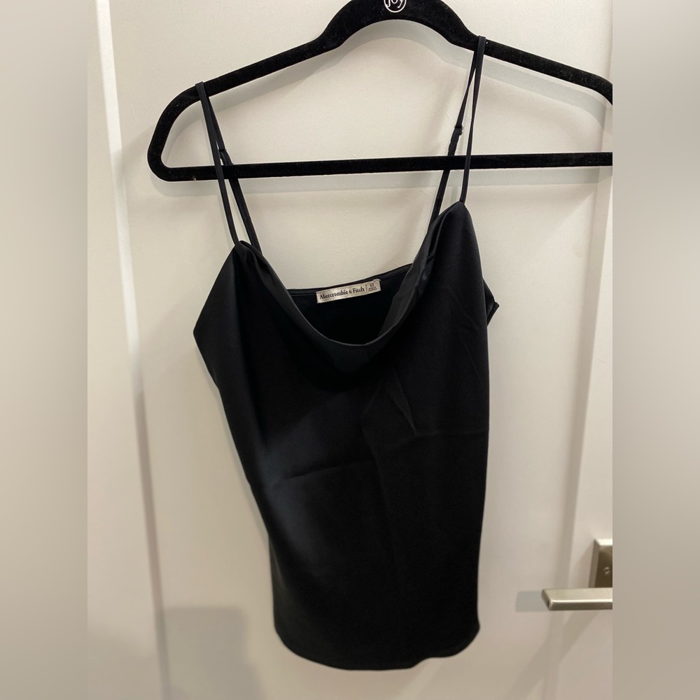 Abercrombie black silky cowl neck shirt NEVER WORN